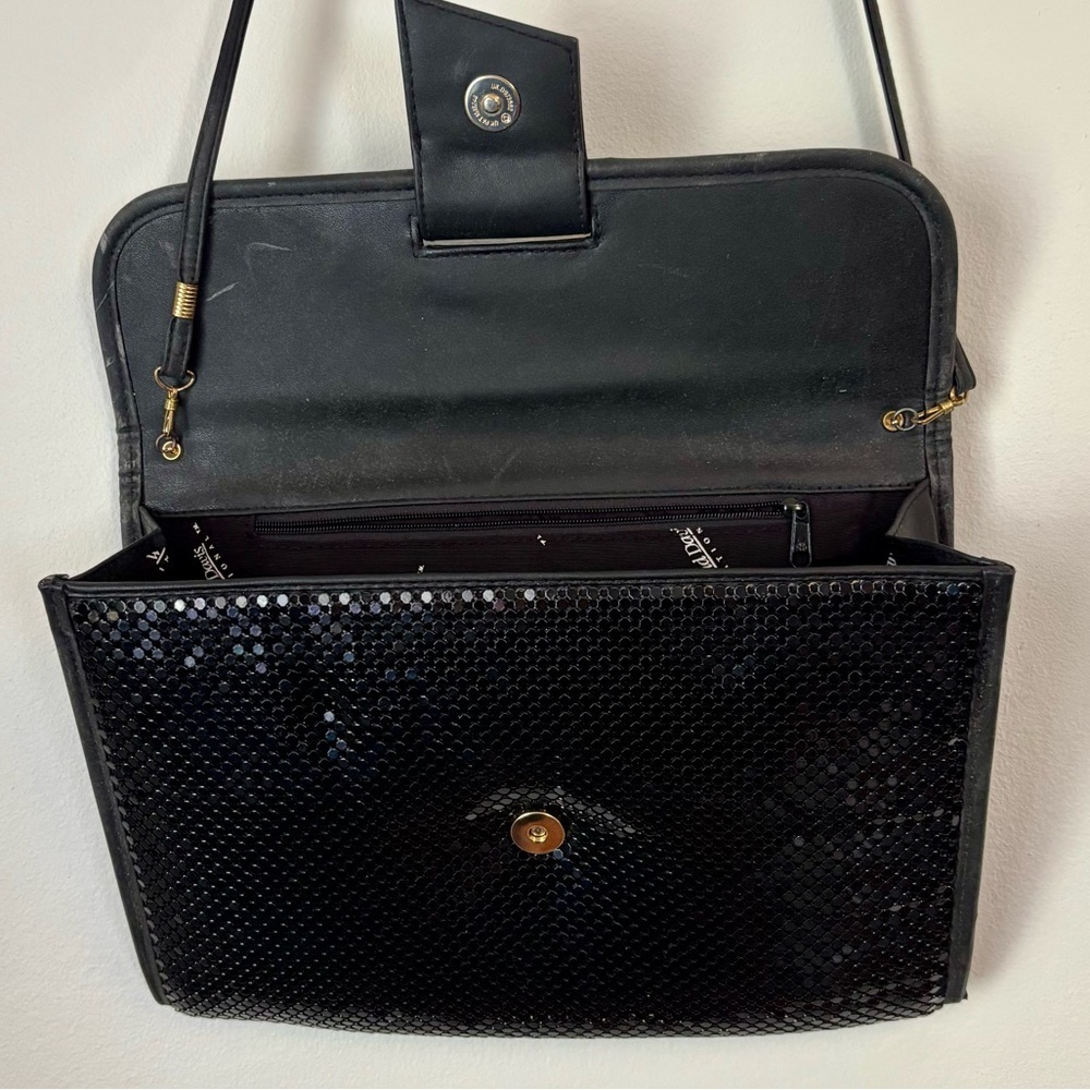 Whiting & Davis black mesh purse / clutch with removable strap - Picture 3 of 10
